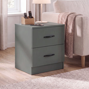 Riano 2 Drawer Bedside  Chest Set Green Bedroom Storage Unit
