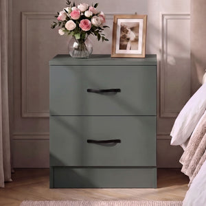 Riano 2 Drawer Bedside  Chest Set Green Bedroom Storage Unit
