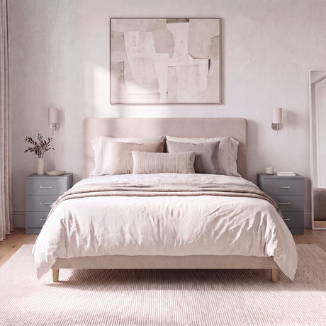 Riano 3 Drawer Bedside  Chest Set Grey Bedroom Storage Unit
