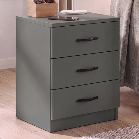 Riano 3 Drawer Bedside  Chest Set Green Bedroom Storage Unit
