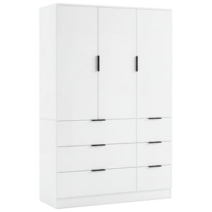 Trega 3 Door 6 Drawer Wardrobe, White