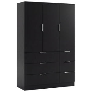 Trega 3 Door 6 Drawer Wardrobe, Black