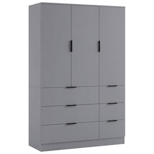 Trega 3 Door 6 Drawer Wardrobe, Grey