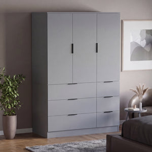 Trega 3 Door 6 Drawer Wardrobe, Grey