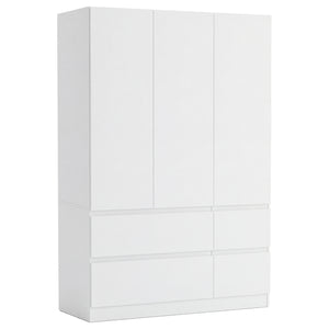 Denver 3 Door 4 Drawer Wardrobe, White