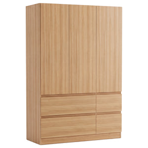 Denver 3 Door 4 Drawer Wardrobe, Pine