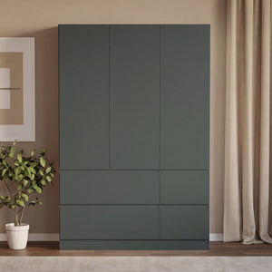 Denver 3 Door 4 Drawer Wardrobe, Jasper Green