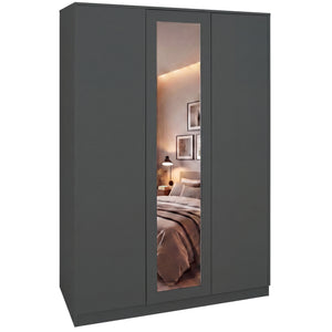 Denver 3 Door Mirrored Wardrobe, Green