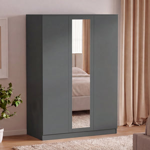 Denver 3 Door Mirrored Wardrobe, Green