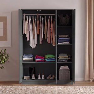 Denver 3 Door Mirrored Wardrobe, Green