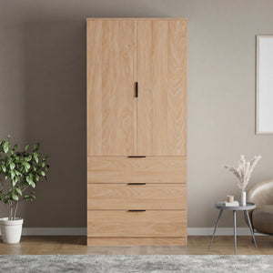 Trega 2 Door 3 Drawer Wardrobe, Pine