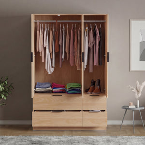 Trega 3 Door 4 Drawer Wardrobe, Pine