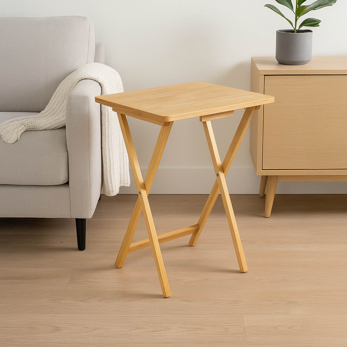 Folding Snack Table - Natural