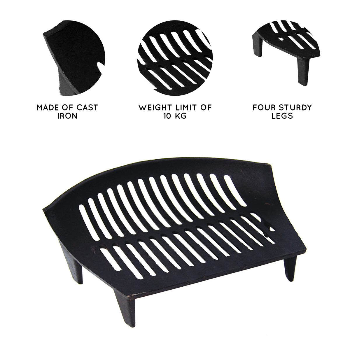 Cast-Iron Fire Grate - Large