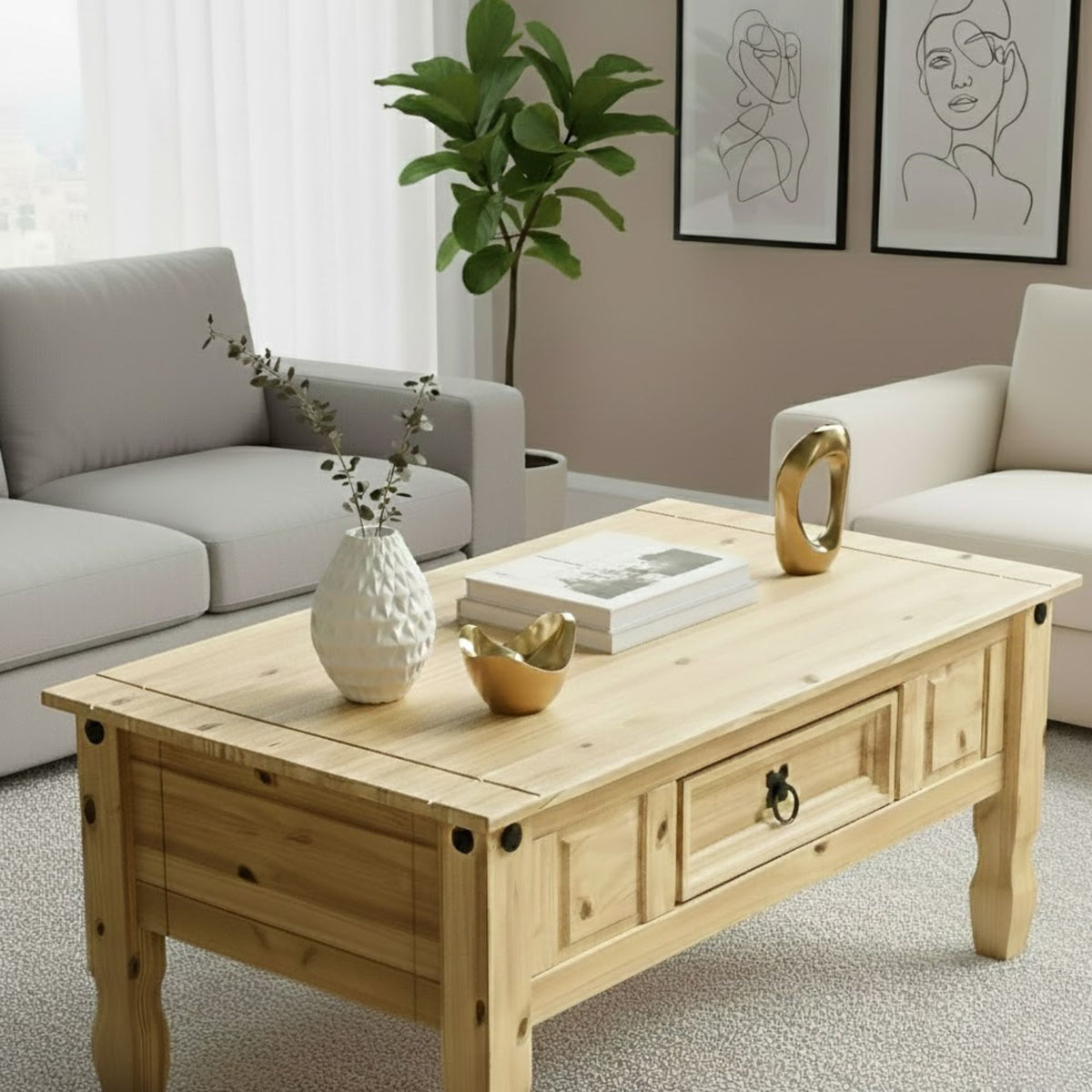 Corona 1-Drawer Coffee Table