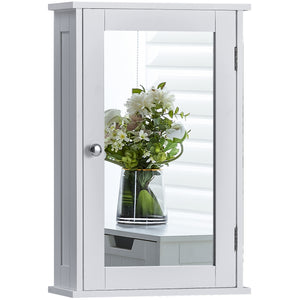 Priano 1-Door Mirrored Wall Cabinet, White