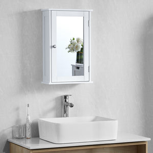 Priano 1-Door Mirrored Wall Cabinet, White