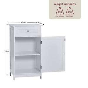 Priano 1-Door 1-Drawer Freestanding Cabinet, White