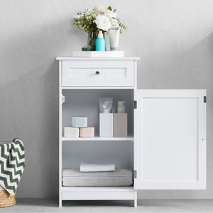 Priano 1-Door 1-Drawer Freestanding Cabinet, White