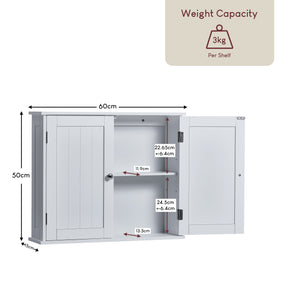 Priano 2-Door Wall Cabinet - White
