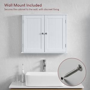 Priano 2-Door Wall Cabinet - White