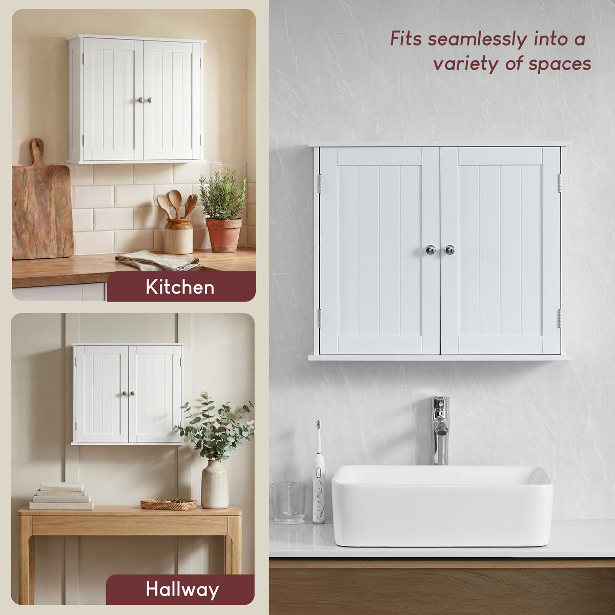 Priano 2-Door Wall Cabinet - White