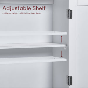 Priano 2-Door Wall Cabinet - White