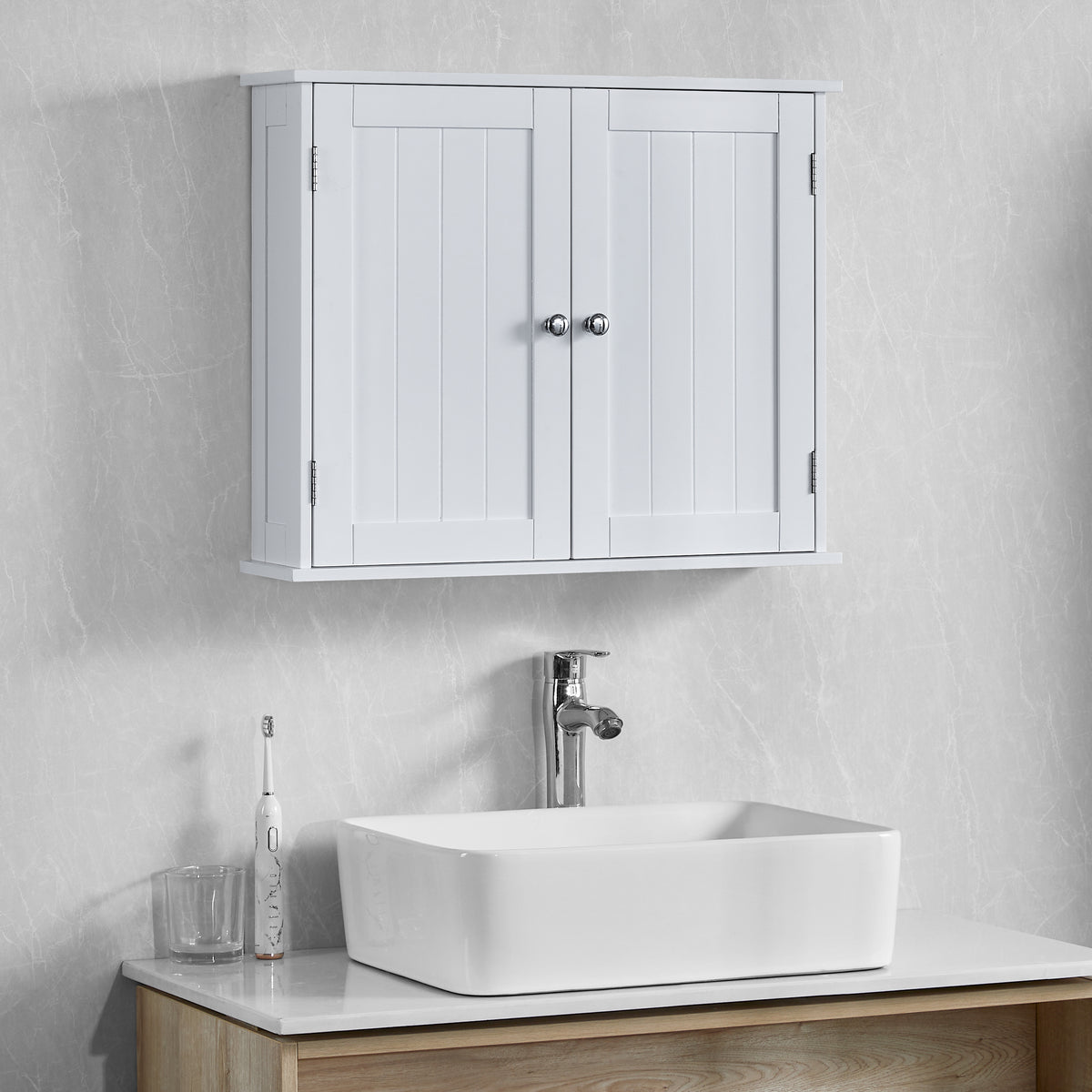 Priano 2-Door Wall Cabinet - White