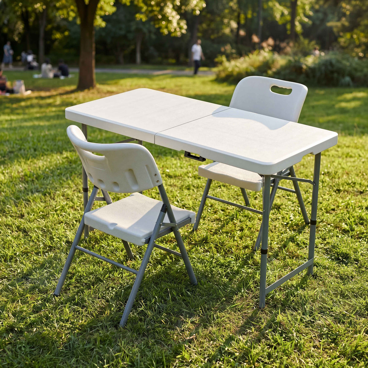 Folding 4ft Table & Set of 2 Folding Chairs
