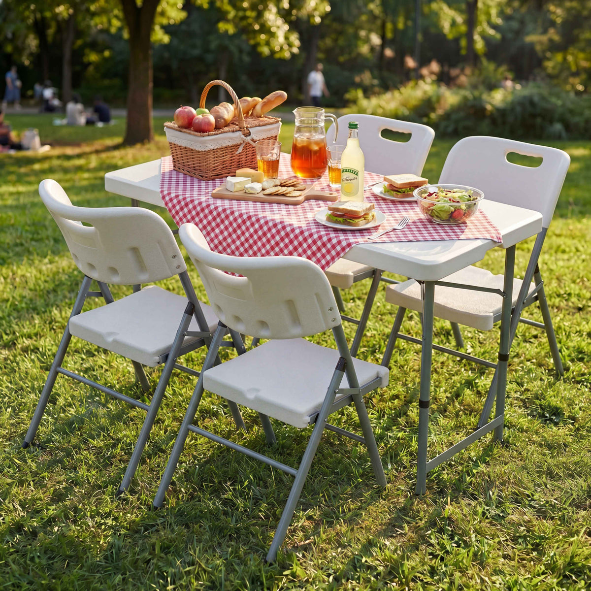 Folding 4ft Table & Set of 4 Folding Chairs