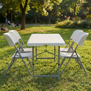Folding 4ft Table & Set of 4 Folding Chairs
