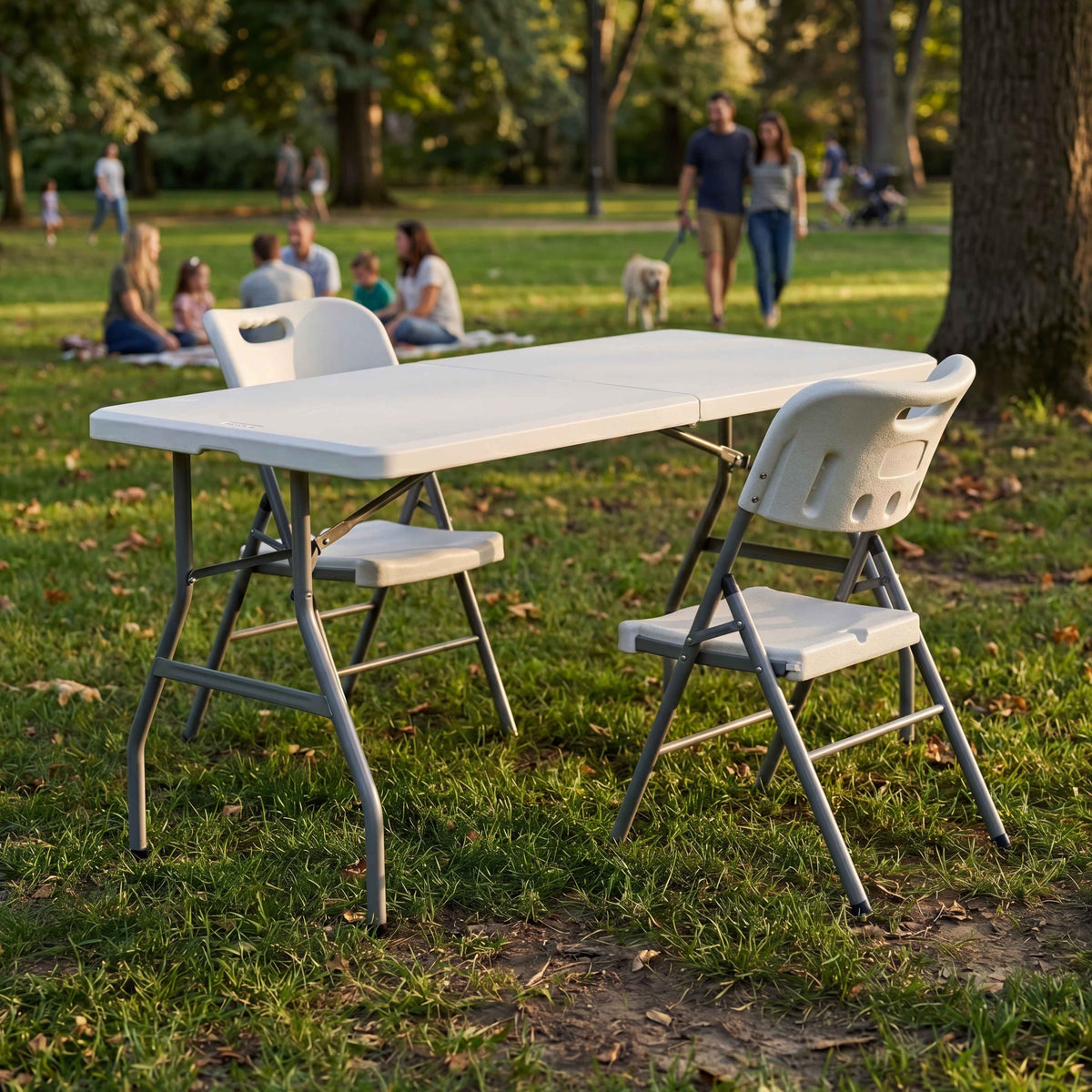 Folding 5ft Table & Set of 2 Folding Chairs