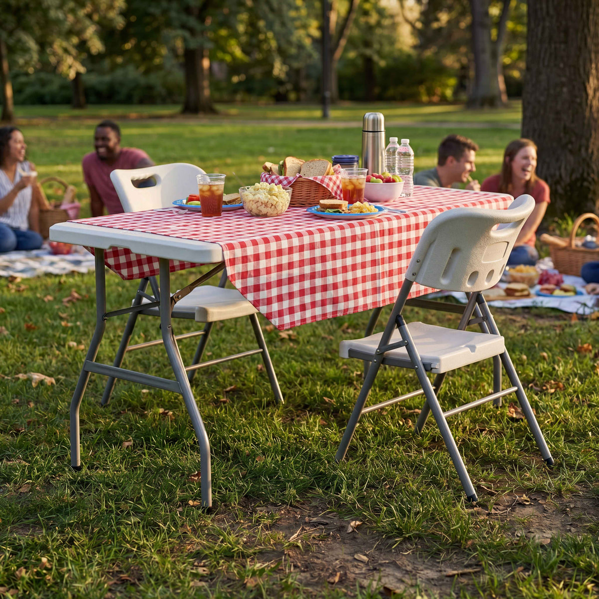 Folding 5ft Table & Set of 2 Folding Chairs