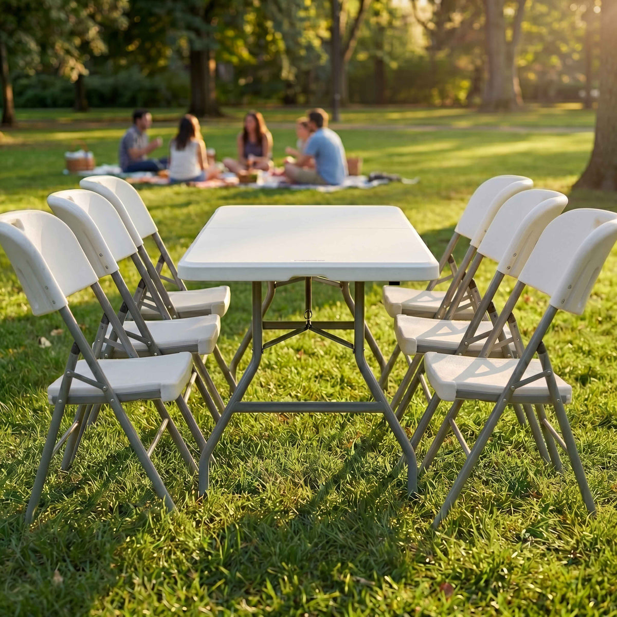 Folding 5ft Table & Set of 6 Folding Chairs