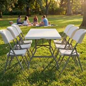 Folding 5ft Table & Set of 6 Folding Chairs