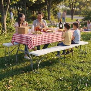 Folding 5ft Table & Set of 2 Folding Benches