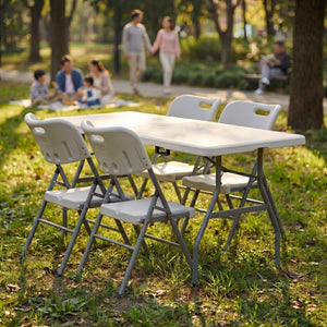 Folding 6ft Table & Set of 4 Folding Chairs