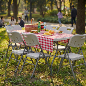 Folding 6ft Table & Set of 6 Folding Chairs