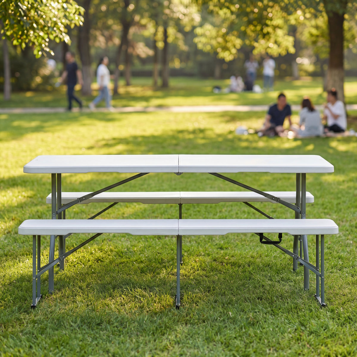 Folding 6ft Table & Set of 2 Folding Benches
