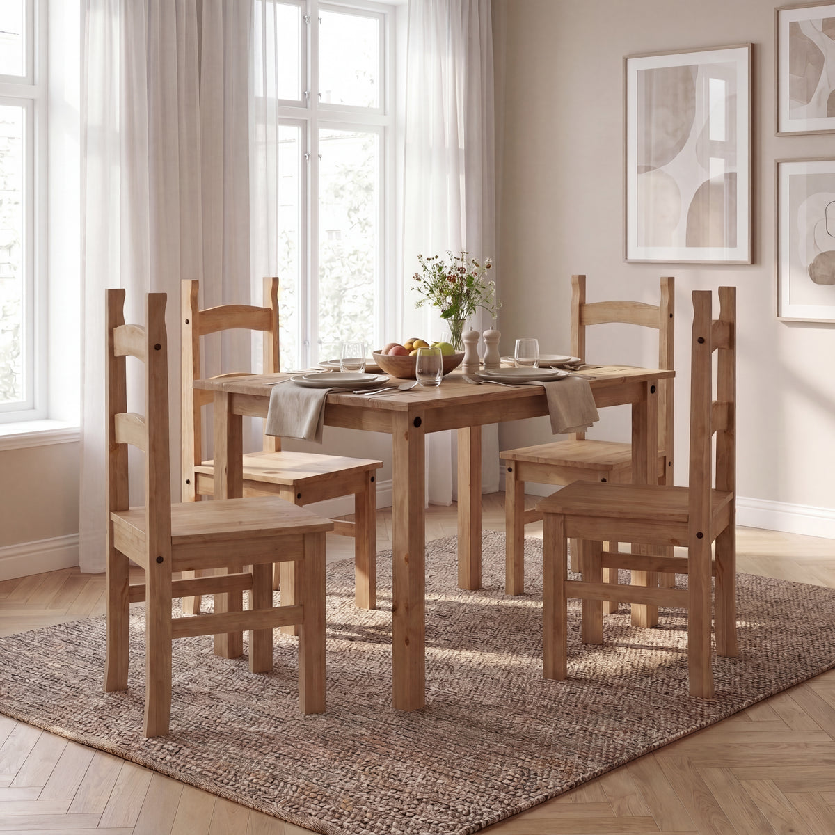 Corona 4-Seater Dining Set