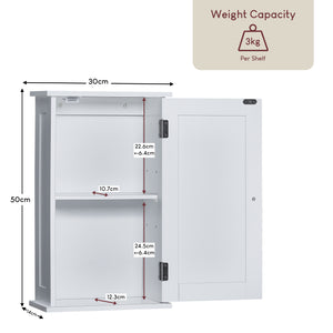 Priano 1-Door Wall Cabinet - White