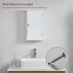 Priano 1-Door Wall Cabinet - White