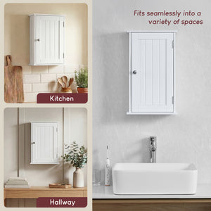 Priano 1-Door Wall Cabinet - White
