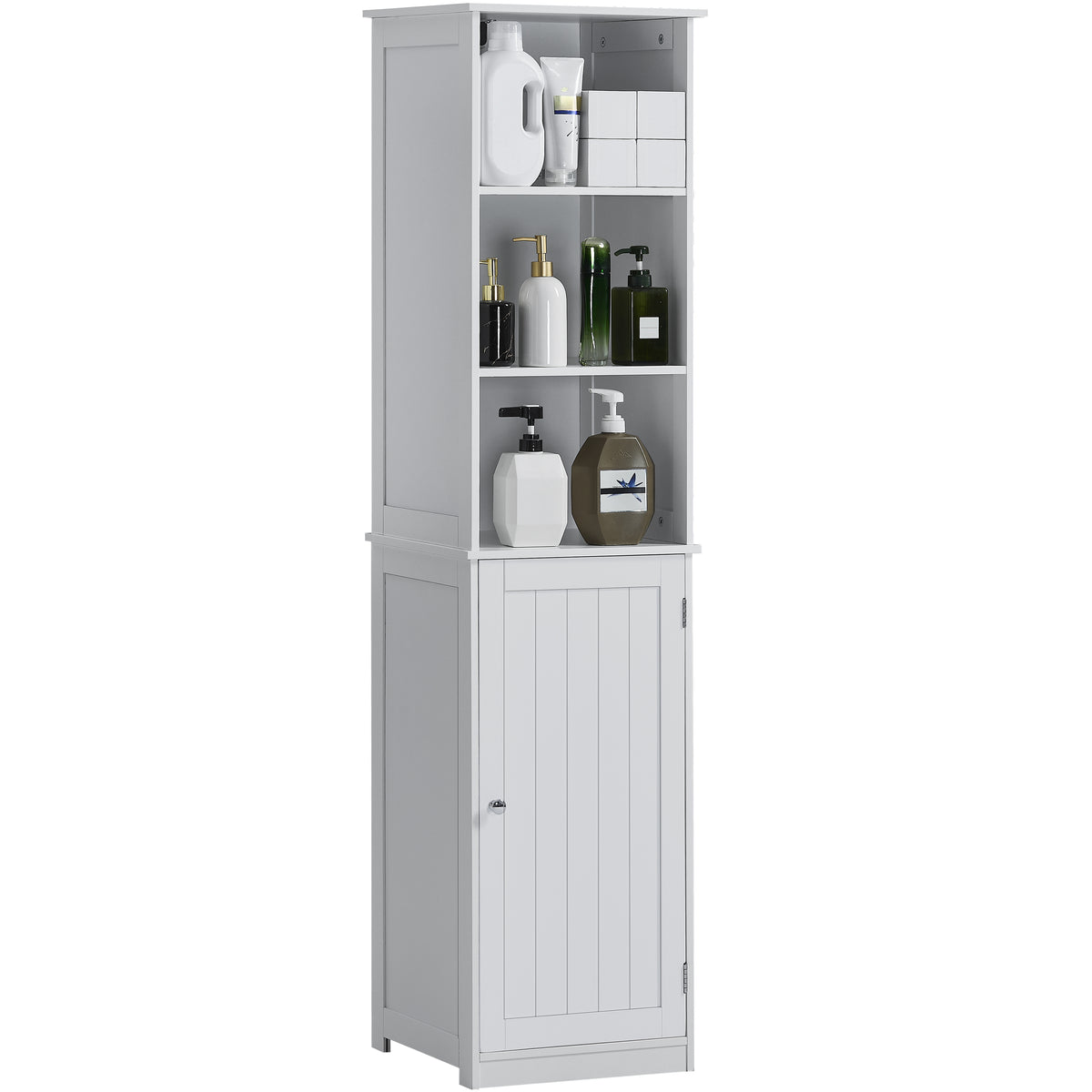 Priano 1-Door 2-Shelf Tall Cabinet, White