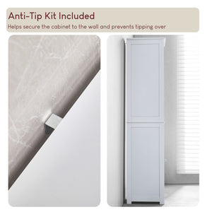 Priano 1-Door 2-Shelf Tall Cabinet, White