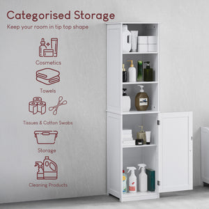 Priano 1-Door 2-Shelf Tall Cabinet, White