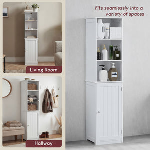 Priano 1-Door 2-Shelf Tall Cabinet, White
