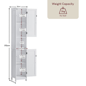 Priano 2-Door Tall Cabinet - White