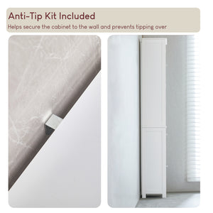 Priano 2-Door Tall Cabinet - White