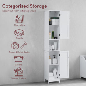 Priano 2-Door Tall Cabinet - White